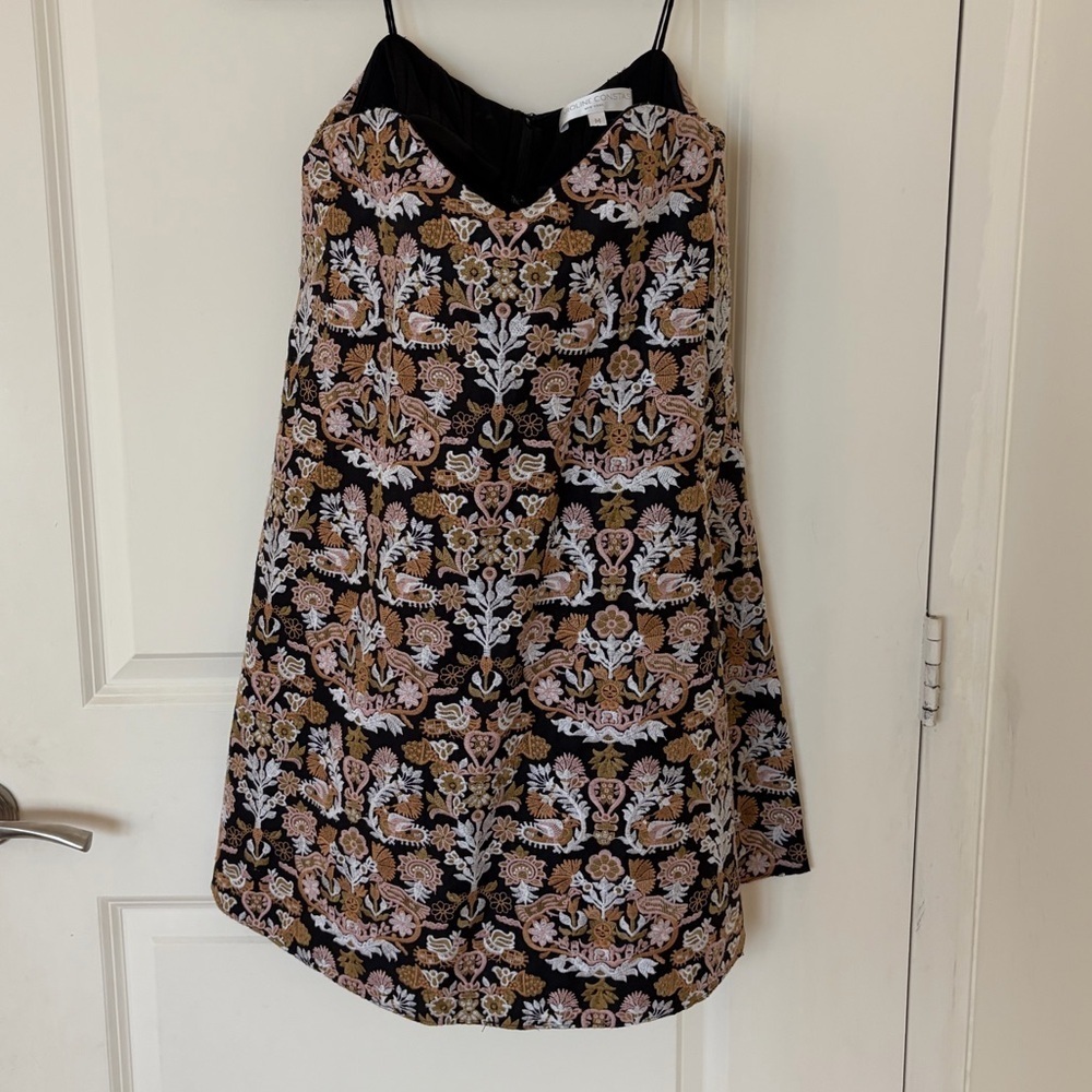 Caroline Constas Embroidered Floral Strapless Dress - Picture 2 of 5